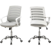 Multi Position Office Chair in White with Grey Mesh